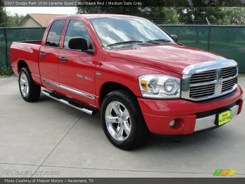 Flame Red / Medium Slate Gray 2007 Dodge Ram 1500 Laramie Quad Cab