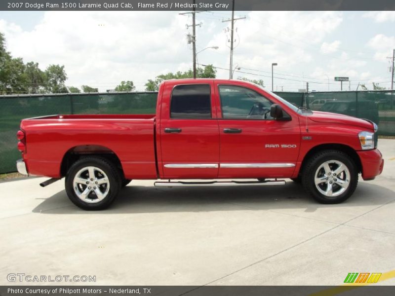 Flame Red / Medium Slate Gray 2007 Dodge Ram 1500 Laramie Quad Cab