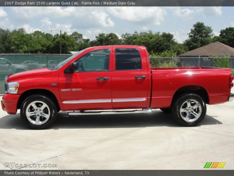 Flame Red / Medium Slate Gray 2007 Dodge Ram 1500 Laramie Quad Cab