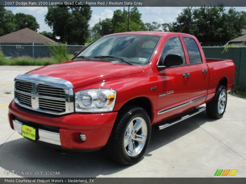 Flame Red / Medium Slate Gray 2007 Dodge Ram 1500 Laramie Quad Cab