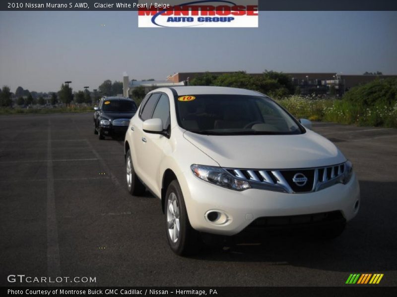 Glacier White Pearl / Beige 2010 Nissan Murano S AWD