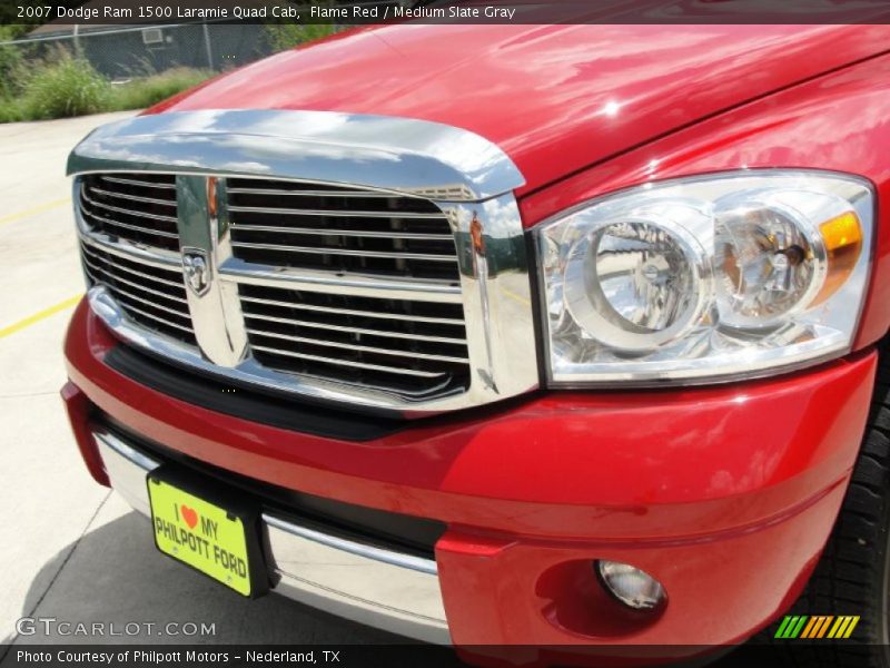Flame Red / Medium Slate Gray 2007 Dodge Ram 1500 Laramie Quad Cab
