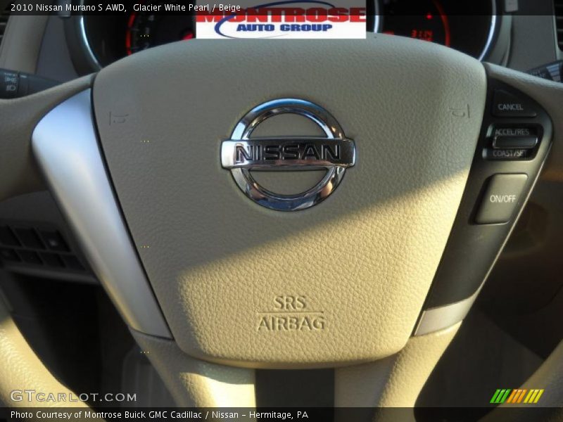 Glacier White Pearl / Beige 2010 Nissan Murano S AWD