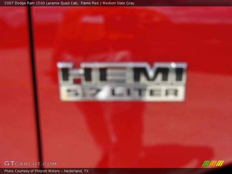 Flame Red / Medium Slate Gray 2007 Dodge Ram 1500 Laramie Quad Cab
