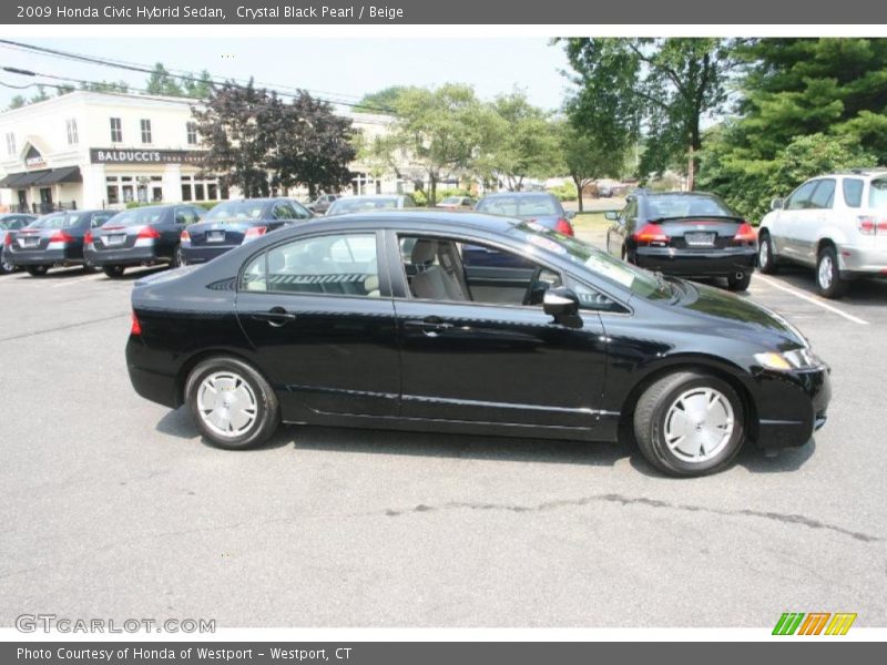 Crystal Black Pearl / Beige 2009 Honda Civic Hybrid Sedan