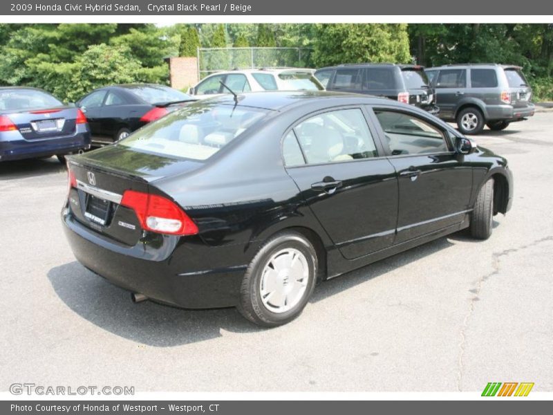 Crystal Black Pearl / Beige 2009 Honda Civic Hybrid Sedan