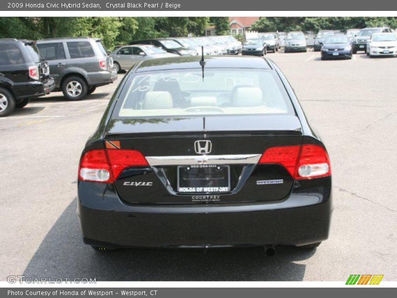 Crystal Black Pearl / Beige 2009 Honda Civic Hybrid Sedan