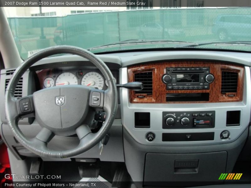 Flame Red / Medium Slate Gray 2007 Dodge Ram 1500 Laramie Quad Cab