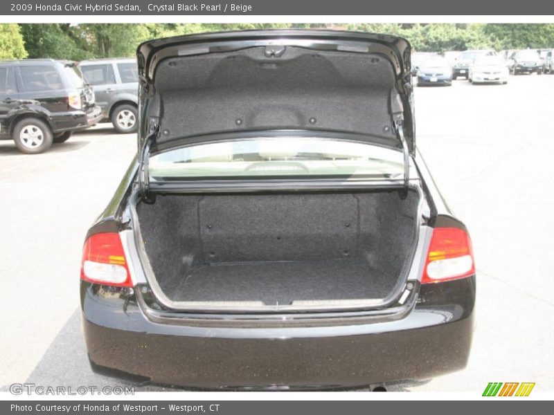Crystal Black Pearl / Beige 2009 Honda Civic Hybrid Sedan