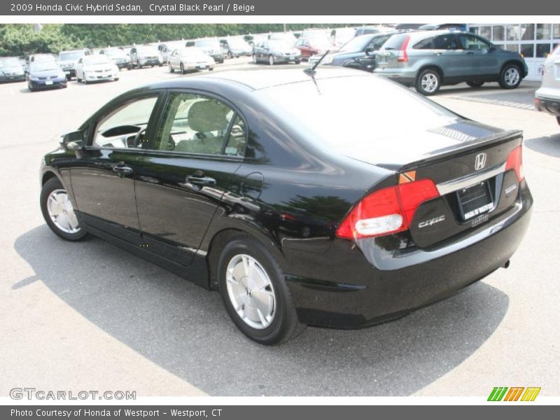 Crystal Black Pearl / Beige 2009 Honda Civic Hybrid Sedan