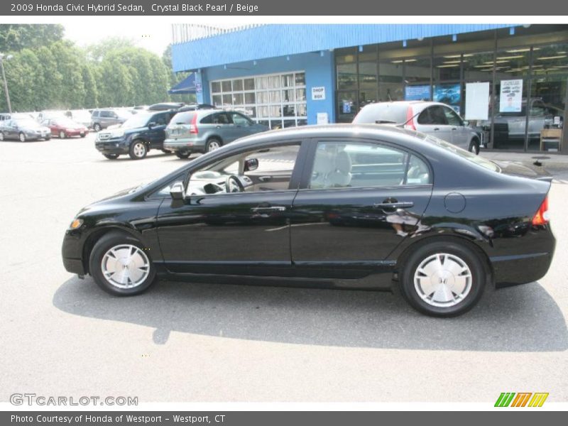 Crystal Black Pearl / Beige 2009 Honda Civic Hybrid Sedan