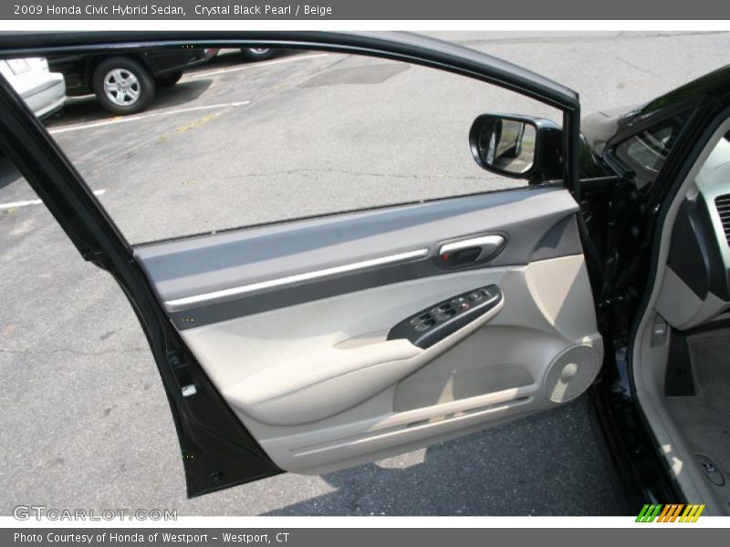 Crystal Black Pearl / Beige 2009 Honda Civic Hybrid Sedan