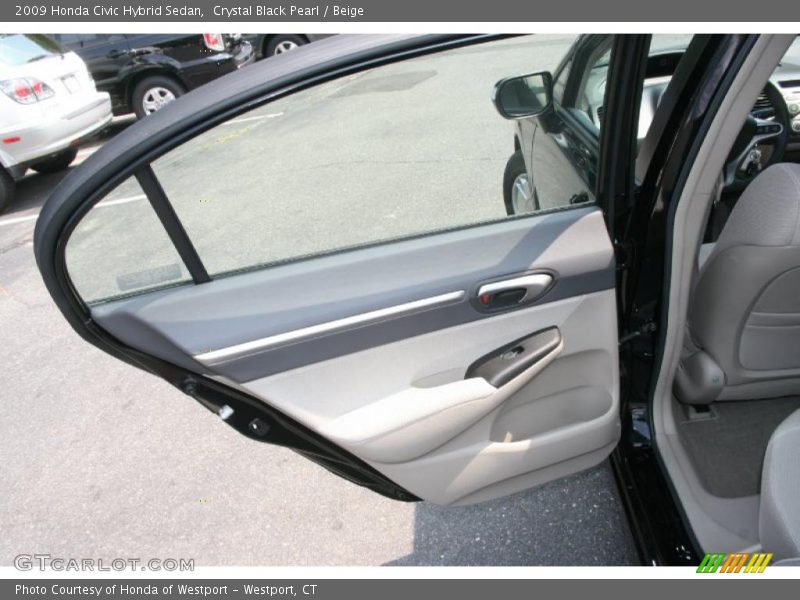 Crystal Black Pearl / Beige 2009 Honda Civic Hybrid Sedan