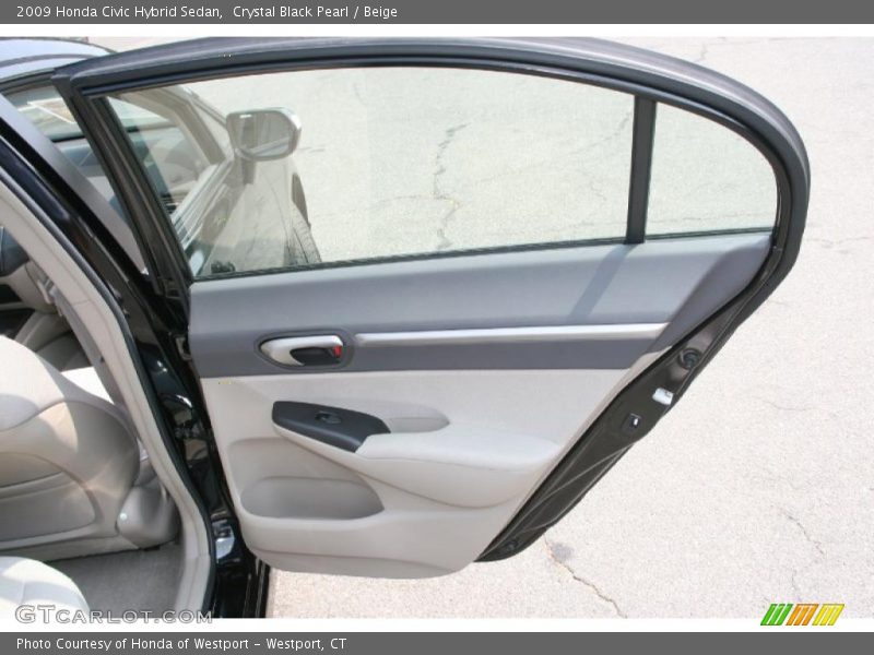 Crystal Black Pearl / Beige 2009 Honda Civic Hybrid Sedan