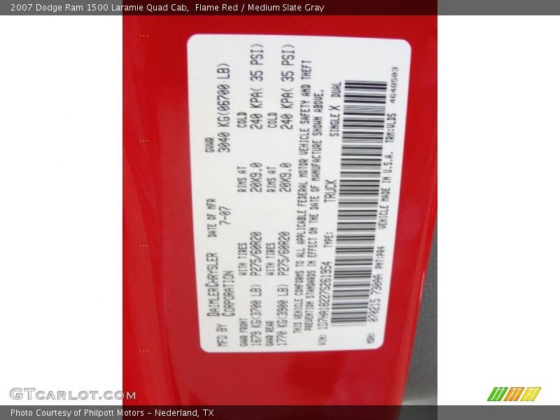 Flame Red / Medium Slate Gray 2007 Dodge Ram 1500 Laramie Quad Cab