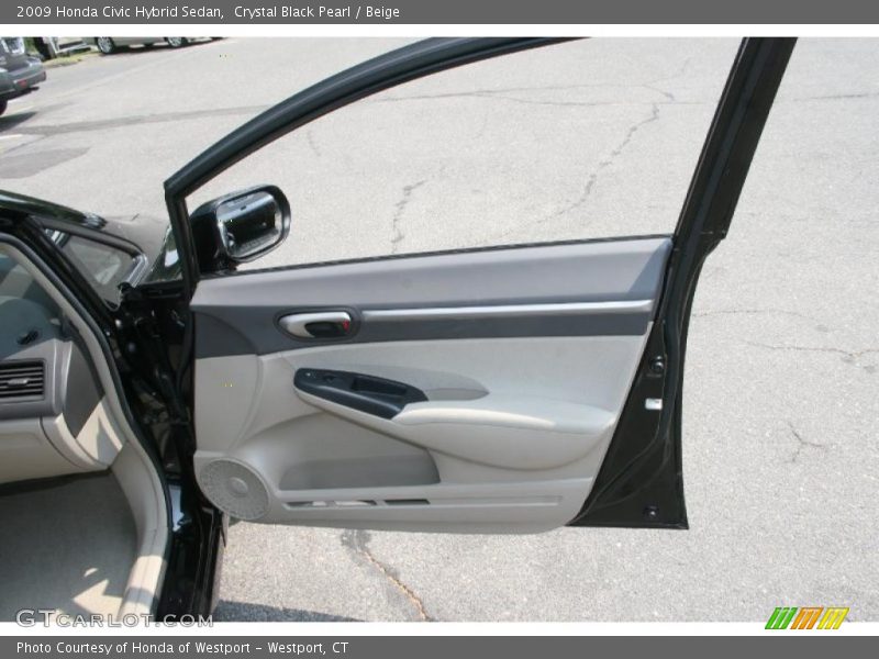 Crystal Black Pearl / Beige 2009 Honda Civic Hybrid Sedan