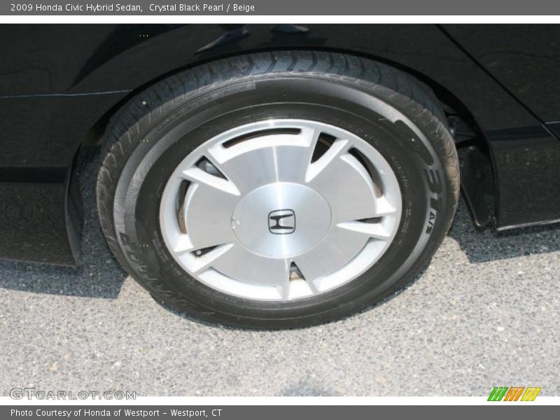 Crystal Black Pearl / Beige 2009 Honda Civic Hybrid Sedan