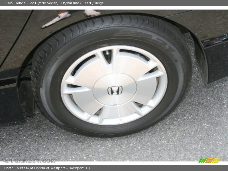 Crystal Black Pearl / Beige 2009 Honda Civic Hybrid Sedan