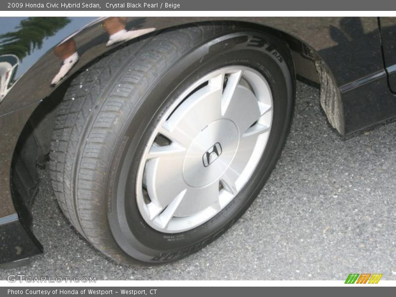 Crystal Black Pearl / Beige 2009 Honda Civic Hybrid Sedan