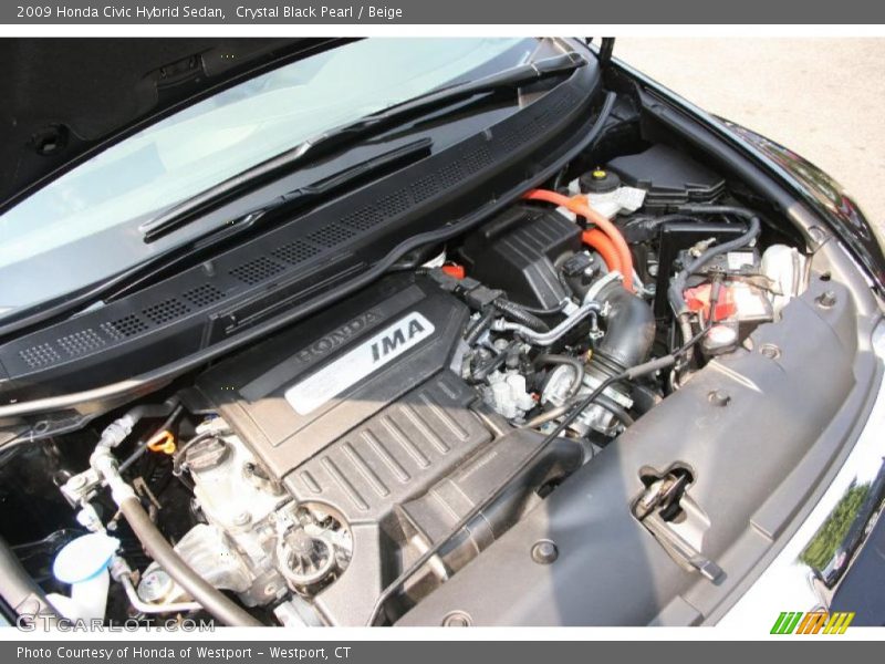Crystal Black Pearl / Beige 2009 Honda Civic Hybrid Sedan