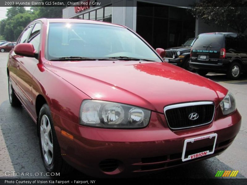 Chianti Red / Gray 2003 Hyundai Elantra GLS Sedan