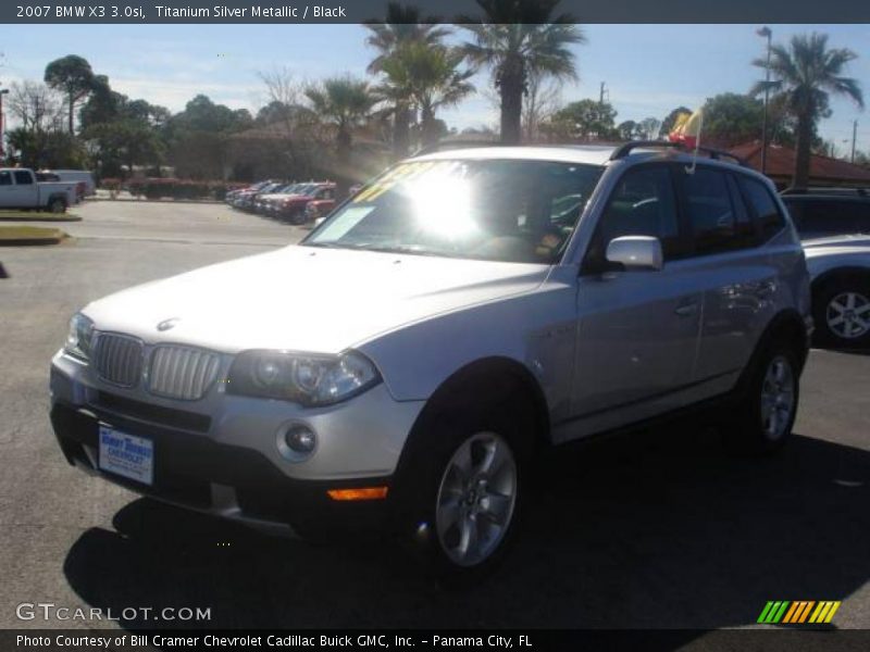 Titanium Silver Metallic / Black 2007 BMW X3 3.0si