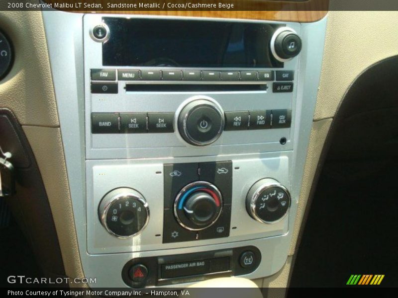 Sandstone Metallic / Cocoa/Cashmere Beige 2008 Chevrolet Malibu LT Sedan