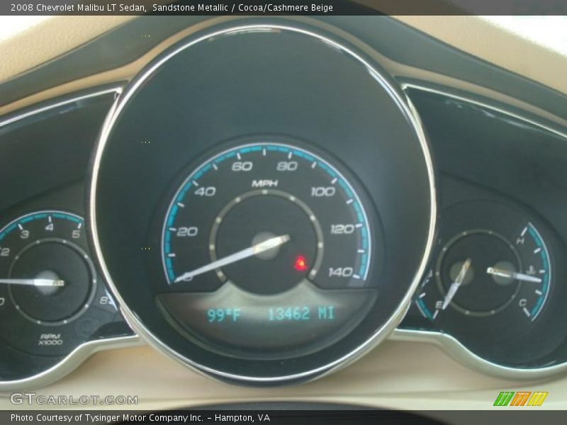Sandstone Metallic / Cocoa/Cashmere Beige 2008 Chevrolet Malibu LT Sedan