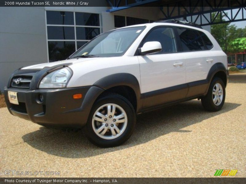 Nordic White / Gray 2008 Hyundai Tucson SE