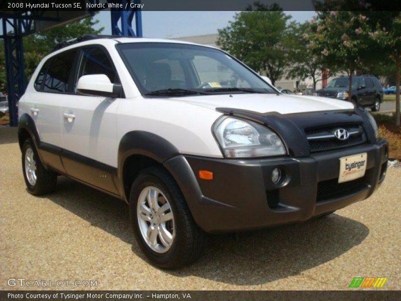 Nordic White / Gray 2008 Hyundai Tucson SE