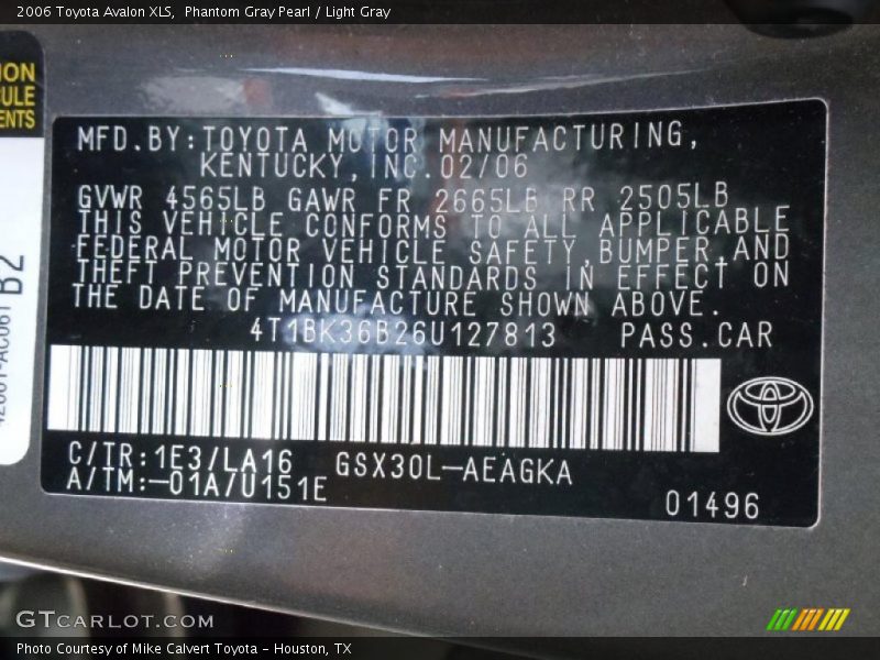 Phantom Gray Pearl / Light Gray 2006 Toyota Avalon XLS