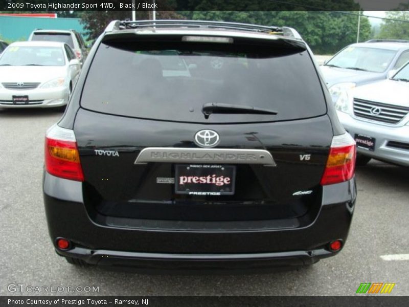 Black / Black 2009 Toyota Highlander Sport 4WD