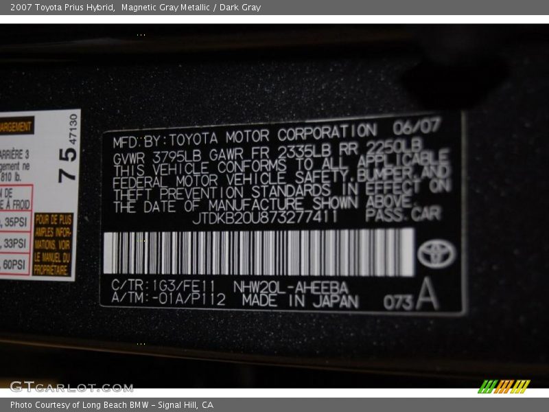 Magnetic Gray Metallic / Dark Gray 2007 Toyota Prius Hybrid