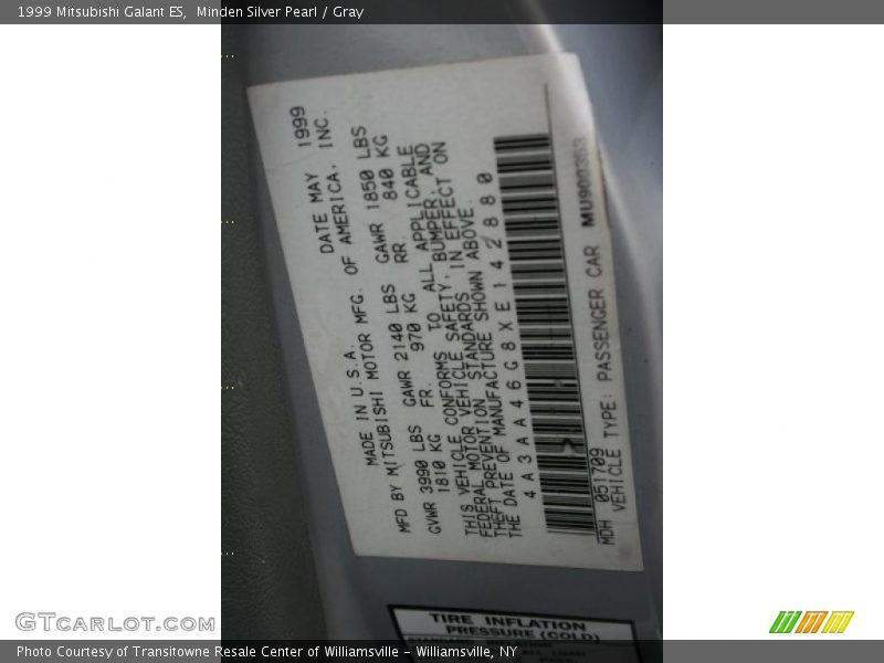 Minden Silver Pearl / Gray 1999 Mitsubishi Galant ES
