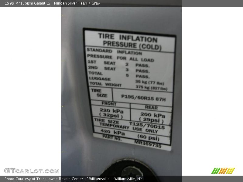 Minden Silver Pearl / Gray 1999 Mitsubishi Galant ES