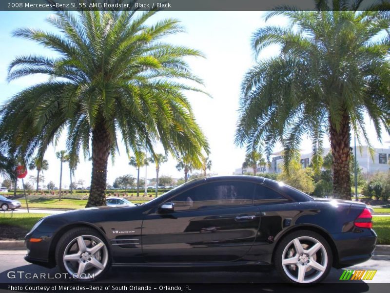Black / Black 2008 Mercedes-Benz SL 55 AMG Roadster