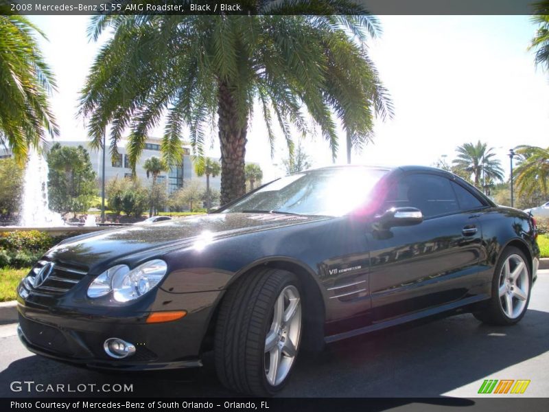 Black / Black 2008 Mercedes-Benz SL 55 AMG Roadster