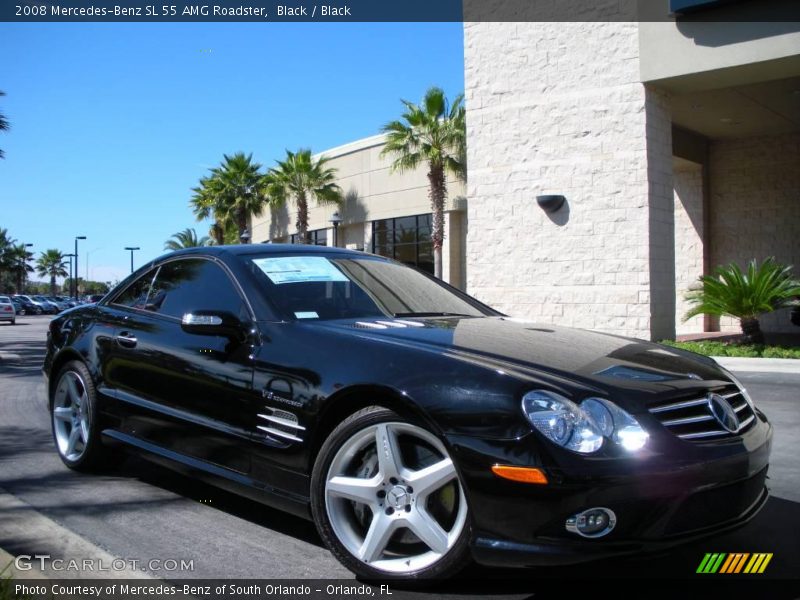 Black / Black 2008 Mercedes-Benz SL 55 AMG Roadster