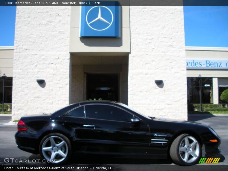 Black / Black 2008 Mercedes-Benz SL 55 AMG Roadster
