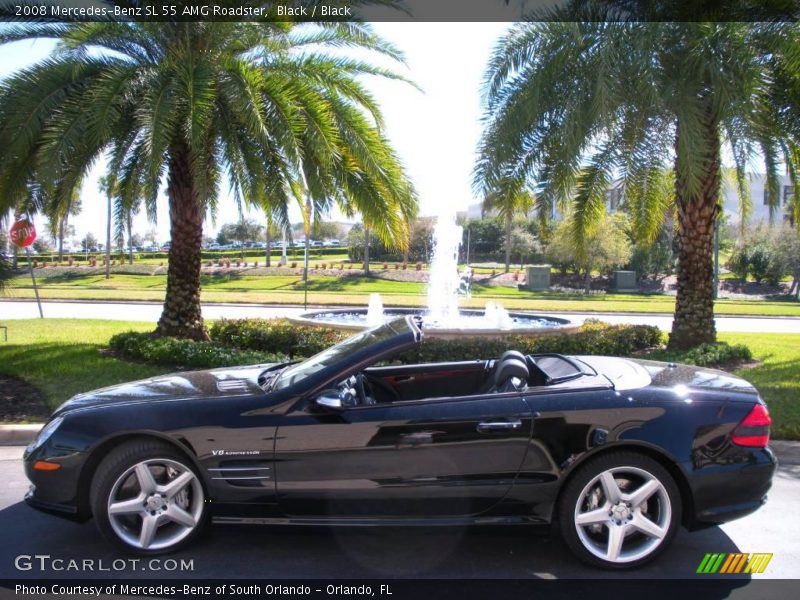 Black / Black 2008 Mercedes-Benz SL 55 AMG Roadster