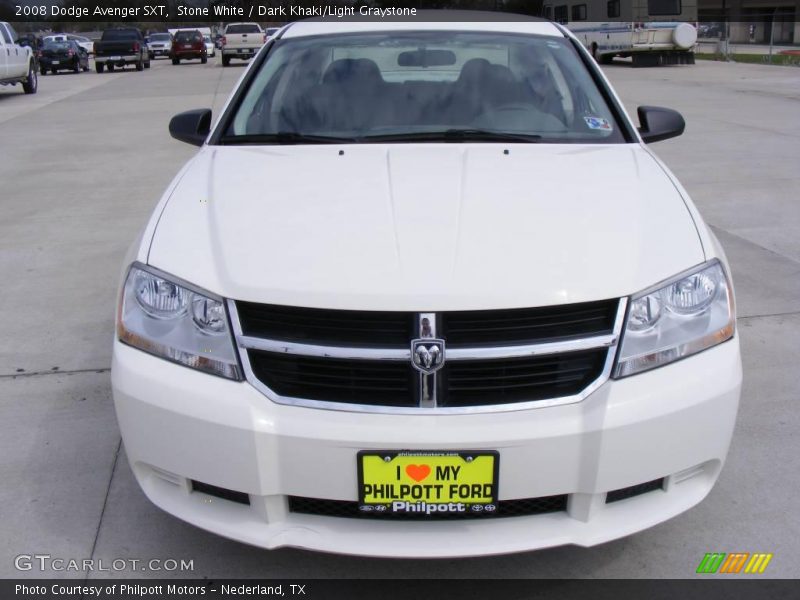 Stone White / Dark Khaki/Light Graystone 2008 Dodge Avenger SXT