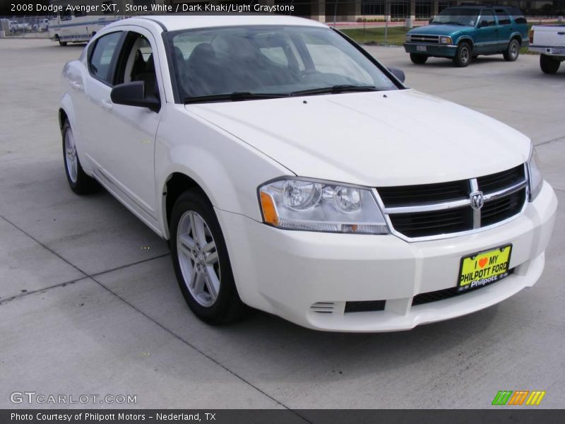 Stone White / Dark Khaki/Light Graystone 2008 Dodge Avenger SXT