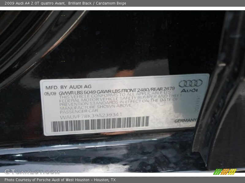 Brilliant Black / Cardamom Beige 2009 Audi A4 2.0T quattro Avant