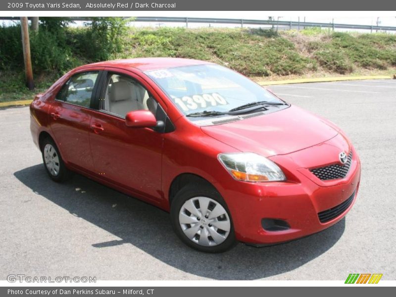 Absolutely Red / Dark Charcoal 2009 Toyota Yaris Sedan