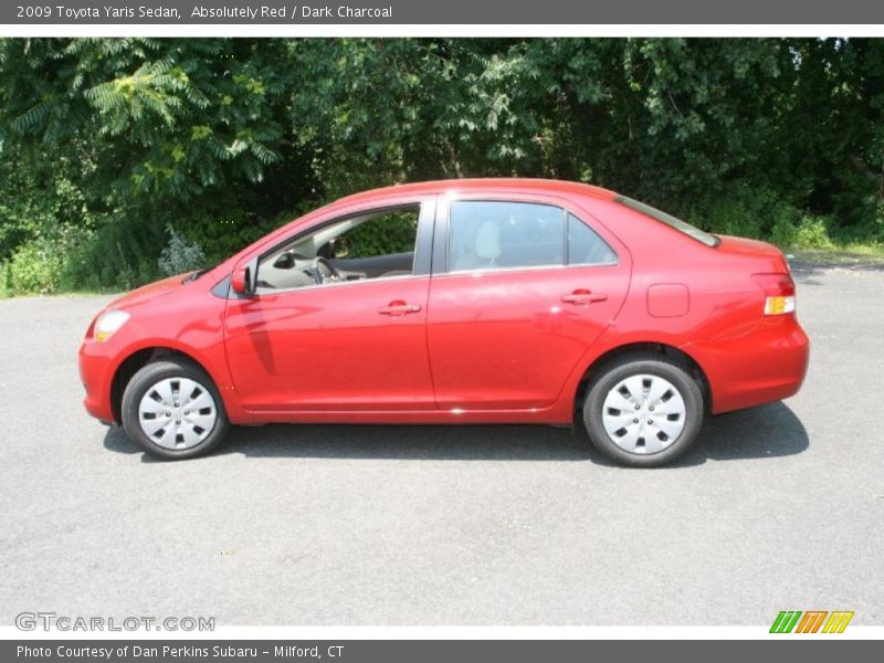Absolutely Red / Dark Charcoal 2009 Toyota Yaris Sedan