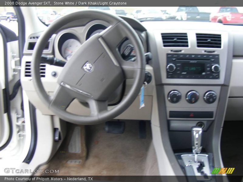 Stone White / Dark Khaki/Light Graystone 2008 Dodge Avenger SXT