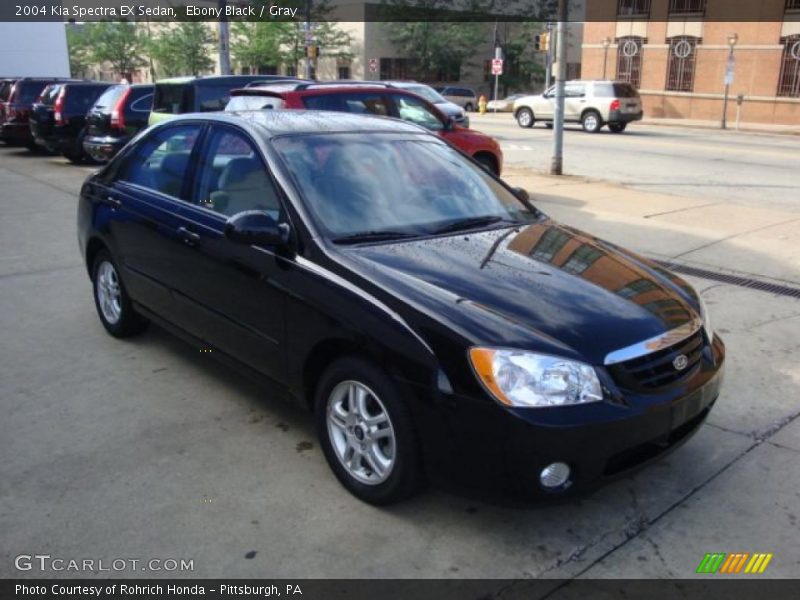 Ebony Black / Gray 2004 Kia Spectra EX Sedan
