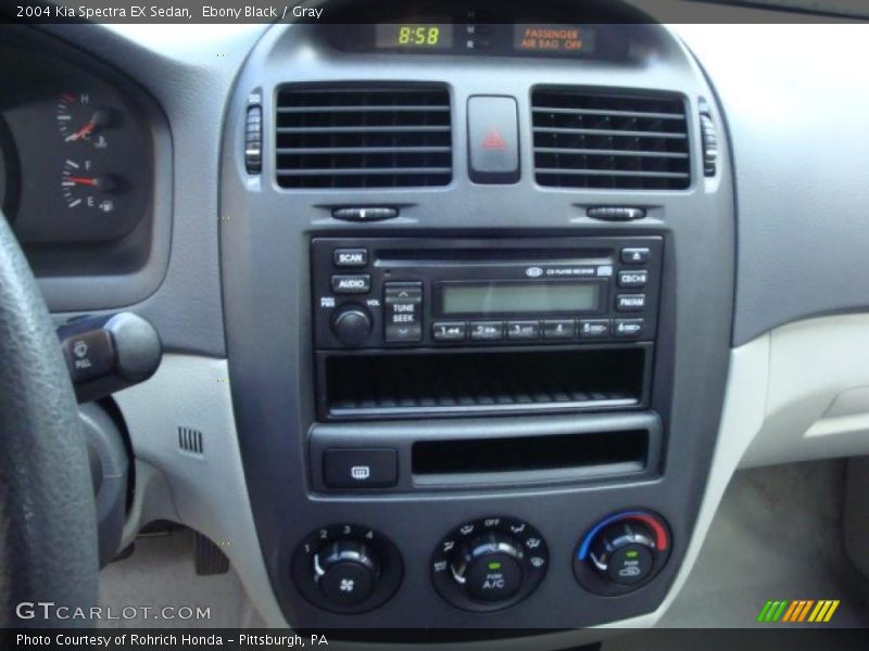 Ebony Black / Gray 2004 Kia Spectra EX Sedan