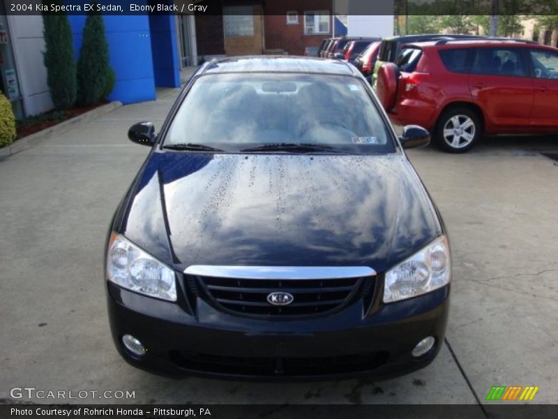 Ebony Black / Gray 2004 Kia Spectra EX Sedan