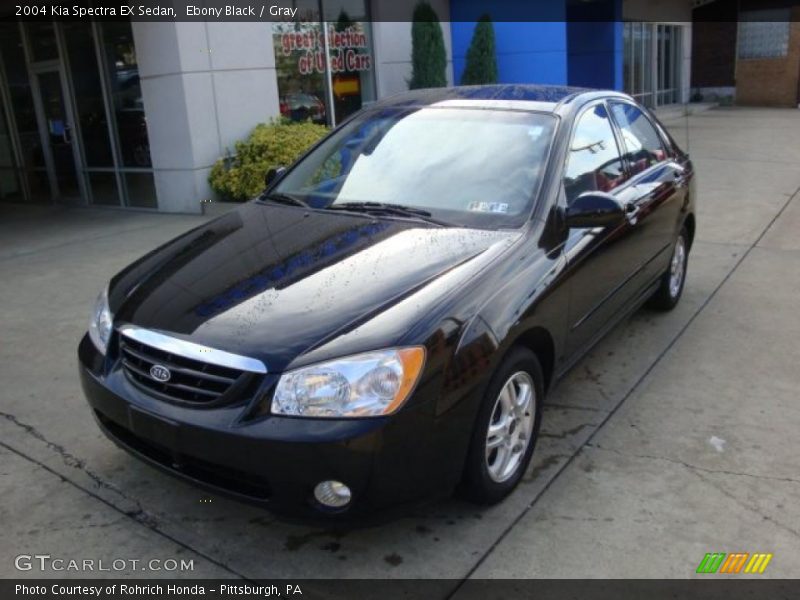 Ebony Black / Gray 2004 Kia Spectra EX Sedan